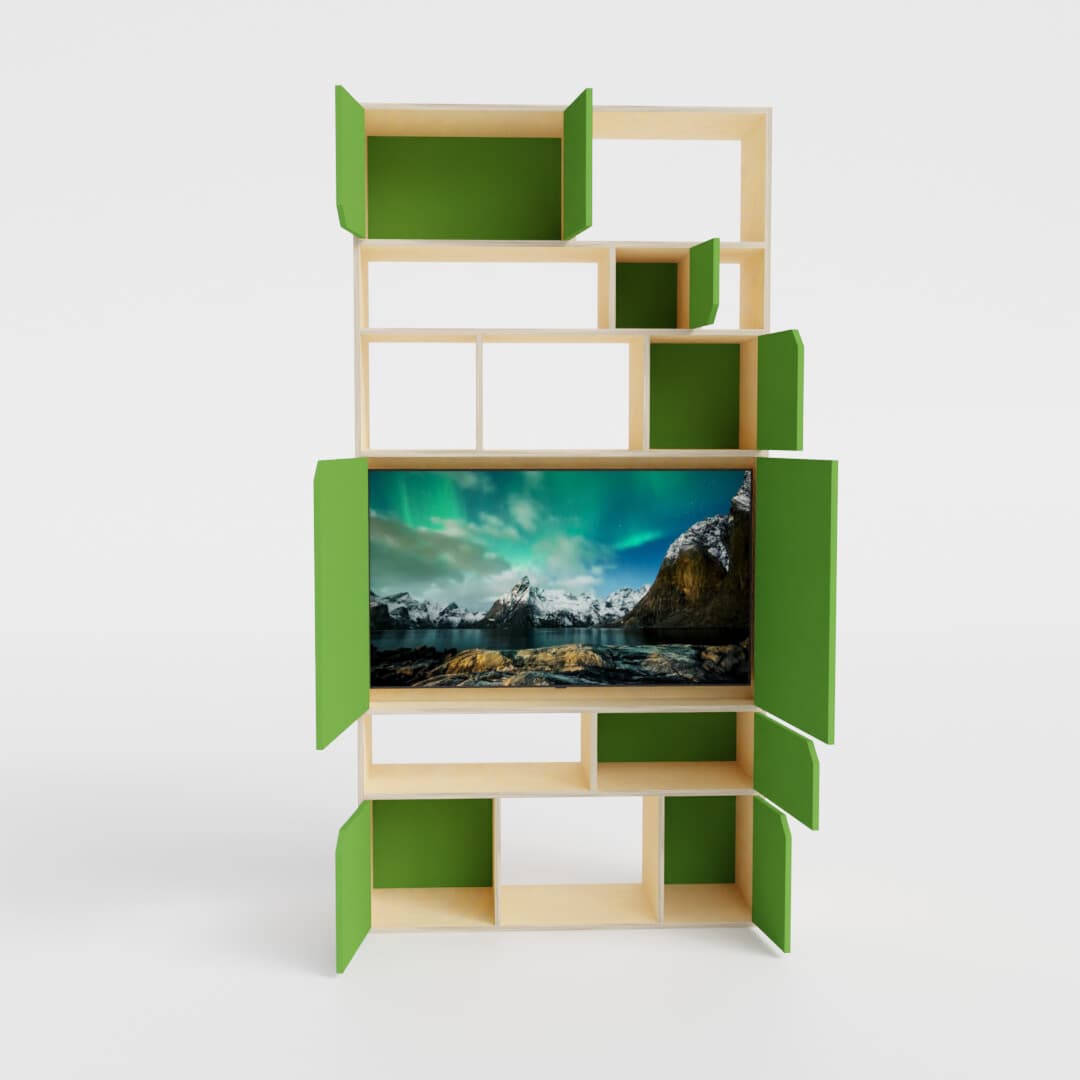 Bookcase with a hidden TV compartment - Image 2